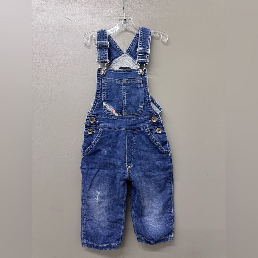 Diesel Kids Blue Denim Overalls Unisex size 12M